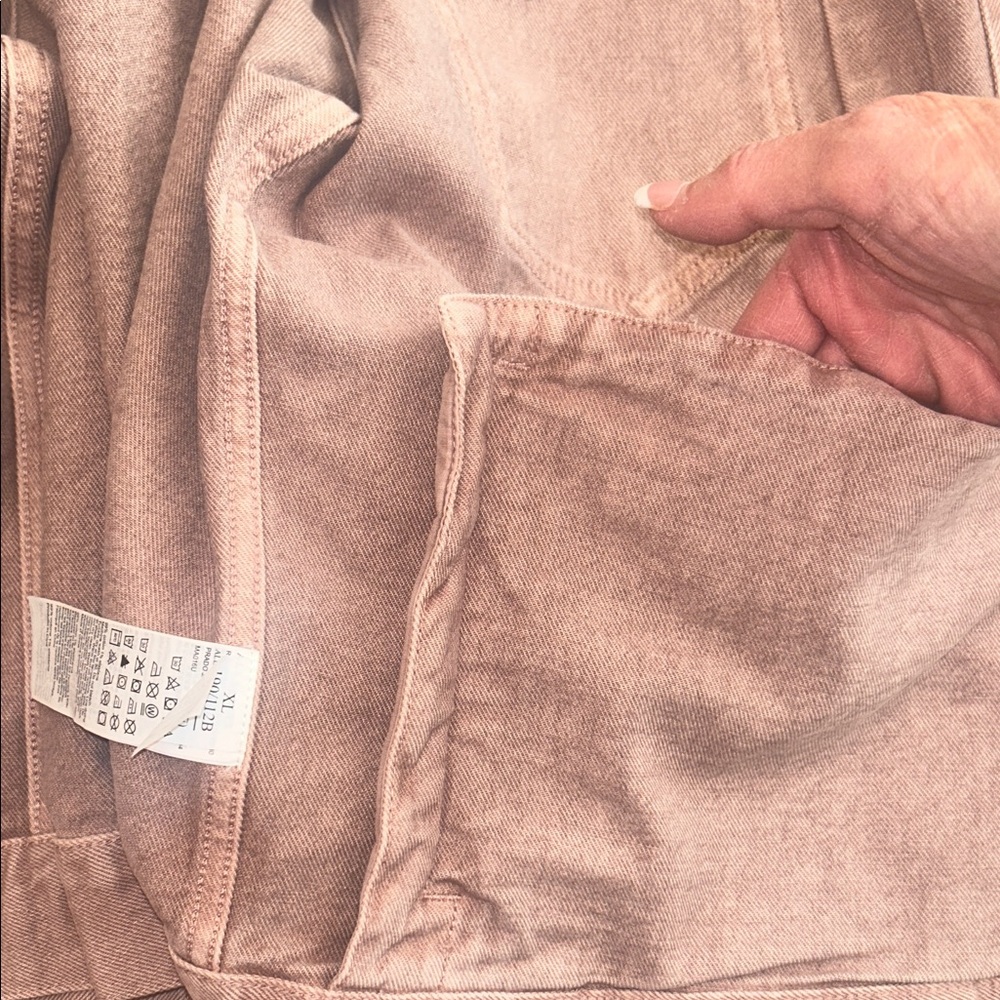 ALL SAINTS Prado Smokey Pink Denim JACKET Size XL - Picture 14 of 16